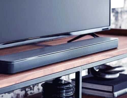 Sound bar near the TV