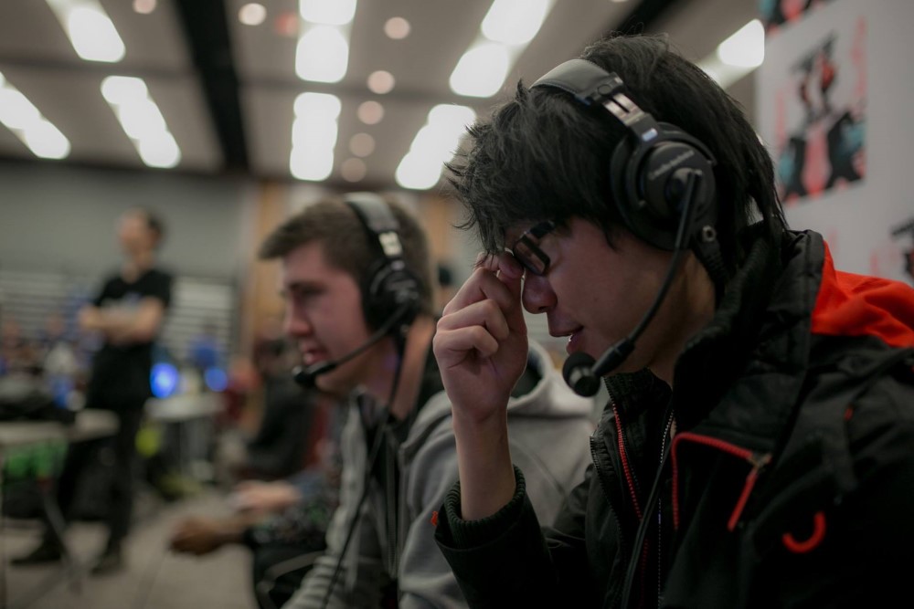 The match between two gamers during the Canada Cup Gaming event