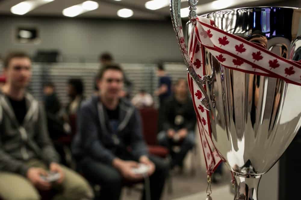 A trophy of Canada Cup Gaming event