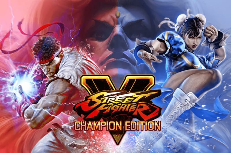 Logo and heroes of Street Fighter V video game